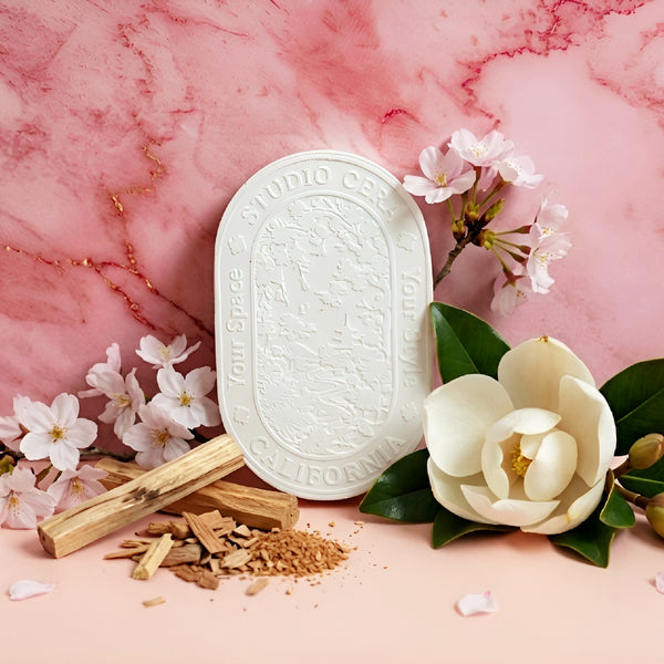 Japanese Sakura Blossom Ceramic Car Diffuser | Magnetic Car Scent